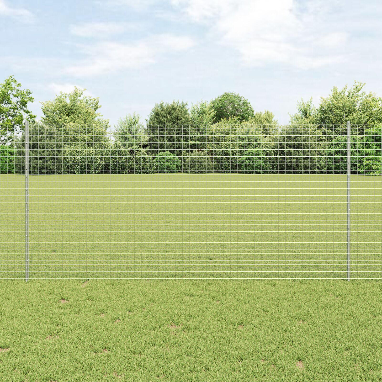 Svejset Trådhegn med 22 U-poster Sølv 1,2x25 m Stål