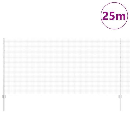 Svejset Trådhegn med 22 U-poster Sølv 1,2x25 m Stål
