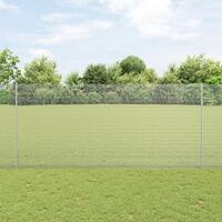 Svejste Trådhegn med 22 U-poster Sølv 1,4x25 m Stål