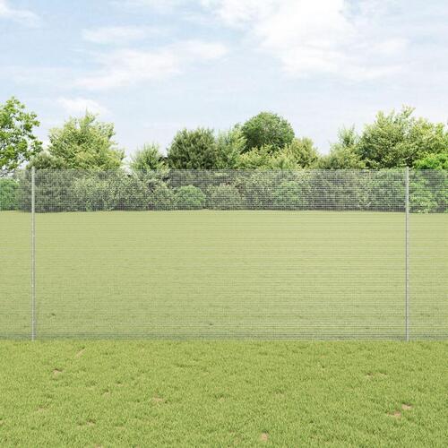 Svejste Trådhegn med 22 U-poster Sølv 1,4x25 m Stål