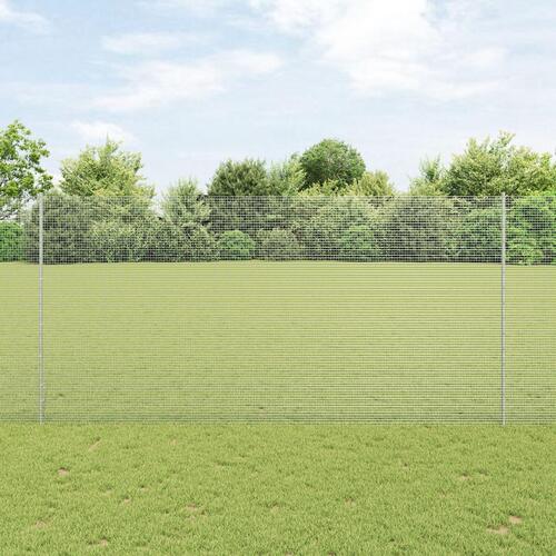 Svejset trådhegn med 22 U-poster Sølv 1.5x25 m Stål