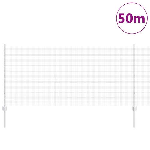 Svejset Trådhegn med 44 U-poster Sølv 1x50 m Stål