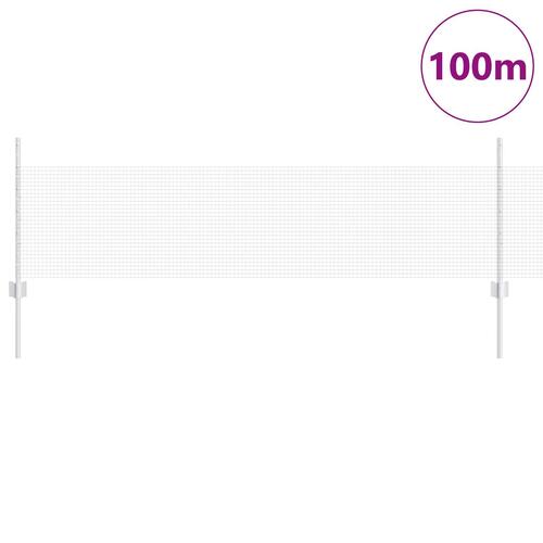 Svejset Trådhegn med 44 U-stolper Sølv 0.5x100 m Stål