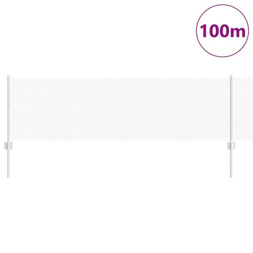 Svejset trådhegn med 44 U-poster Sølv 0.6x100 m Stål