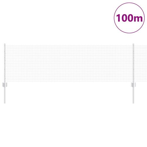 Svejset trådhegn med 44 U stolper Sølv 0.6x100 m Stål