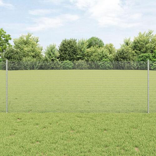 Welded Wire Fence med 44 U-Pæle Sølv 0.8x100 m Stål