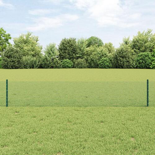 Welded Wire Fence med 5 U-Pæle Grøn 0,4x10 m Stål