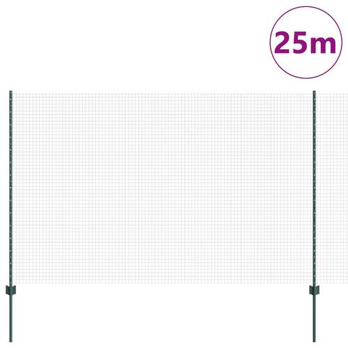 Havehegnsæt 2 stk Grøn Metal 25 x 1,5 m Holdbar Grønt hegn