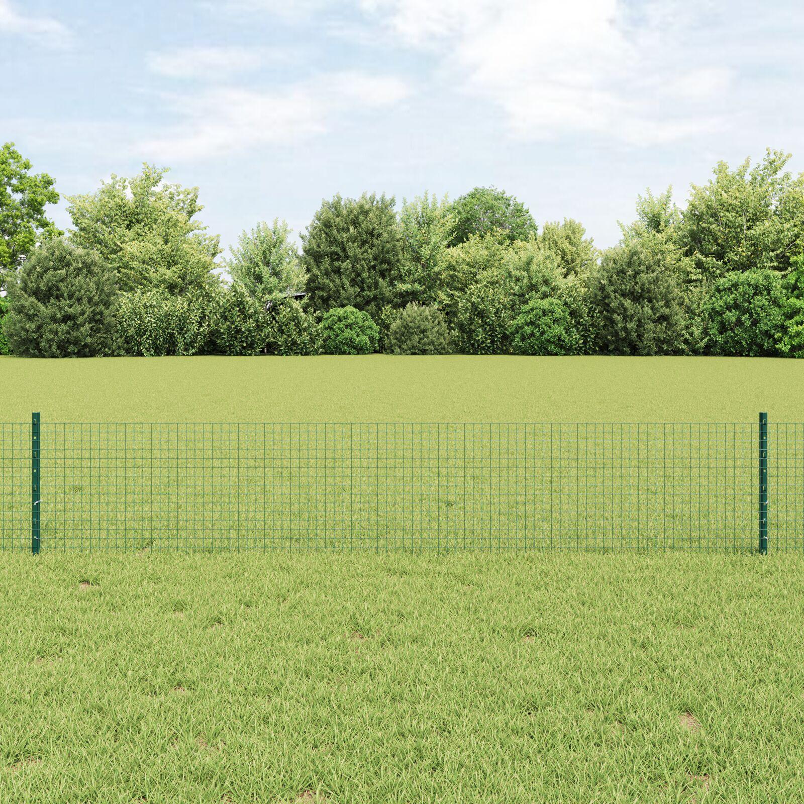 Welded Wire Fence med 22 U Posts Grøn 0.4x50 m Stål
