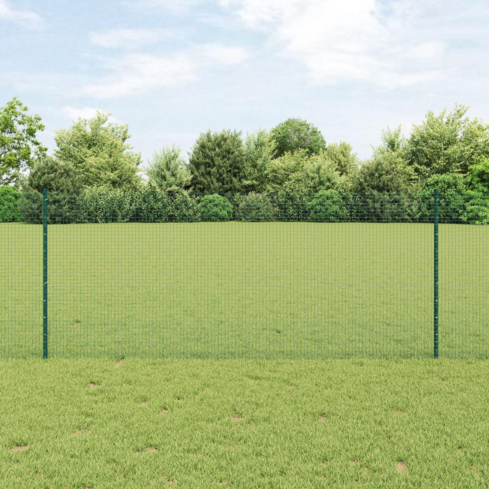 Welded Wire Fence med 22 U Posts Grøn 1x50 m Stål