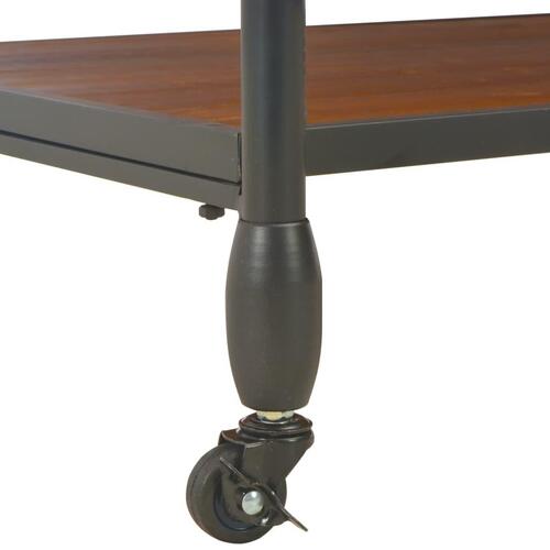 Sofabord med hylde 120x60x40 cm massivt grantræ