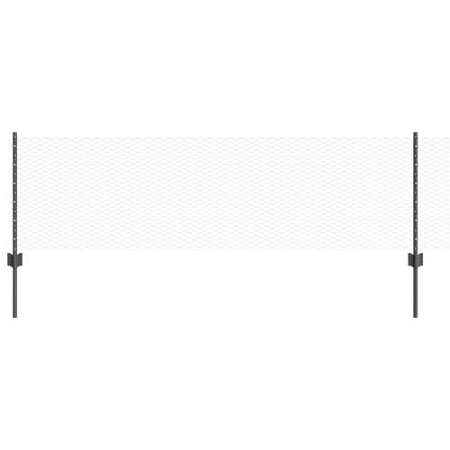 Hegns stolper 11 stk U-Kanal Grå 60 cm Stål, Sekskantet hegn Grå 0,6x50 m Stål