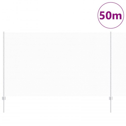 Hegnpæle 22 stk U-kanal 140 cm galvaniseret stål, Sekskantet hegn 1,4x50 m galvaniseret stål