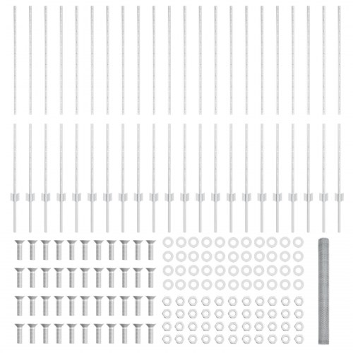 Hegnpæle 22 stk U-kanal 140 cm galvaniseret stål, Sekskantet hegn 1,4x50 m galvaniseret stål