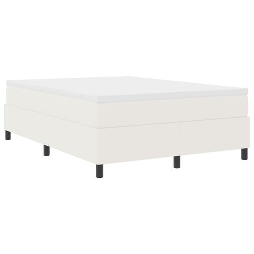 Box Spring Seng med Madras Creme 140x200 cm Corduroy Stof