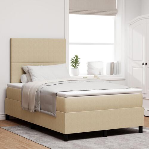 Box Spring Seng med Madras Lys Grøn Grå 120x200 cm Fløjlstof