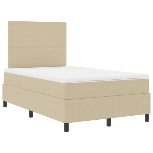 Box Spring Seng med Madras Lys Grøn Grå 120x200 cm Fløjlstof