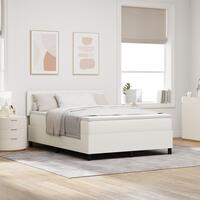 Box Spring Seng med Madras & LED Creme 140x200 cm Corduroy Stof