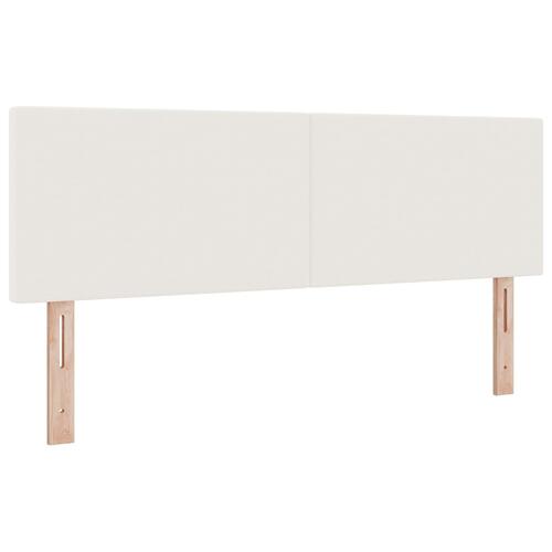 Box Spring Seng med Madras & LED Creme 140x200 cm Corduroy Stof
