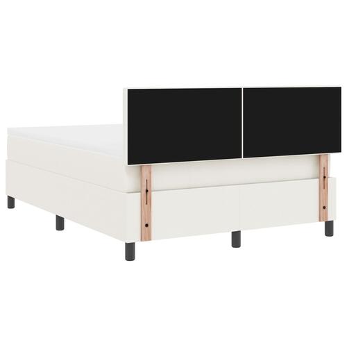 Box Spring Seng med Madras & LED Creme 140x200 cm Corduroy Stof