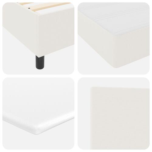 Box Spring Seng med Madras & LED Creme 140x200 cm Corduroy Stof