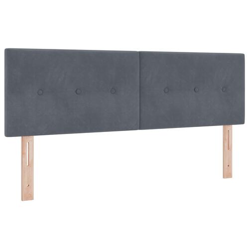 Box Spring Seng med Madras Mørkegrå 160x200 cm Fløjl