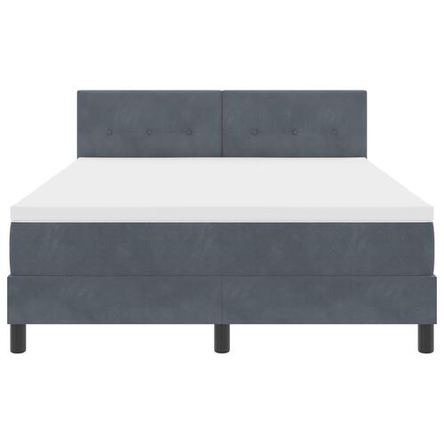Box Spring Seng med Madras Mørkegrå 160x200 cm Fløjl