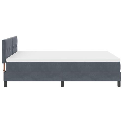 Box Spring Seng med Madras Mørkegrå 160x200 cm Fløjl