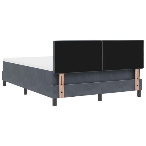 Box Spring Seng med Madras Mørkegrå 160x200 cm Fløjl
