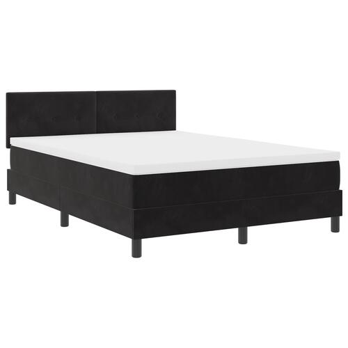 Box Spring Seng med Madras Sort 160x200 cm Fløjl