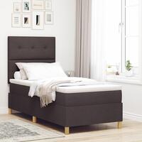 Box Spring Seng med Madras Mørkebrun 100x200 cm Stof