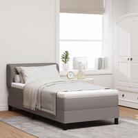 Boxfjeder Seng med Madras i Taupe 90x190 cm Stof
