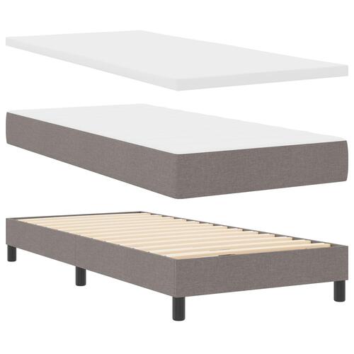 Boxfjeder Seng med Madras i Taupe 90x190 cm Stof