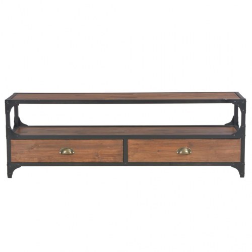 Tv-bord med 2 skuffer 120x30x40 cm massivt fyrretræ