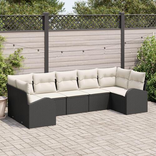 Have Sofa Set Sæt af 7 Sort base med creme puder