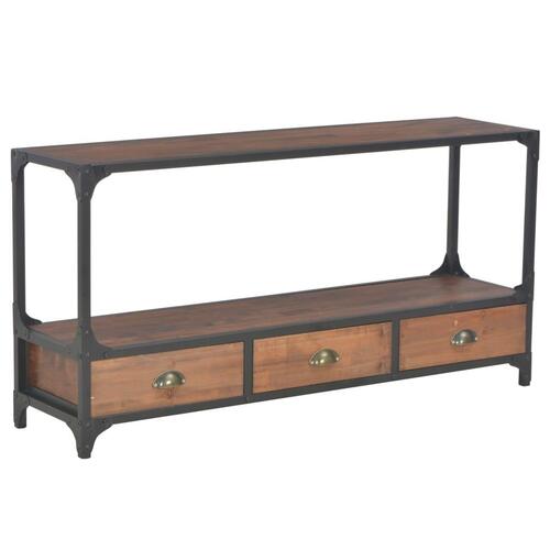 Tv-bord med 3 skuffer 120x30x60 cm massivt fyrretræ