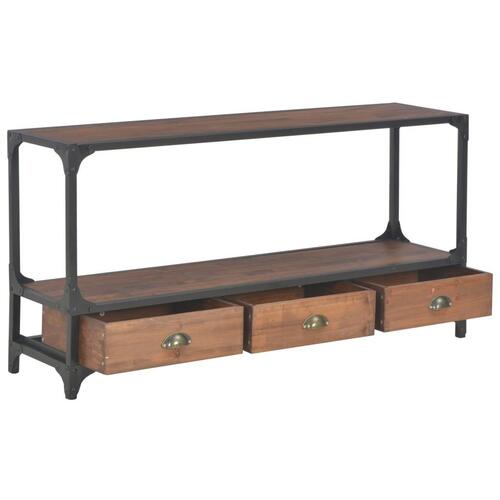 Tv-bord med 3 skuffer 120x30x60 cm massivt fyrretræ