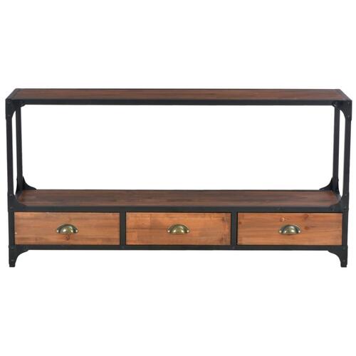 Tv-bord med 3 skuffer 120x30x60 cm massivt fyrretræ
