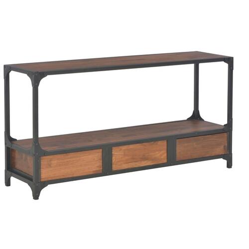 Tv-bord med 3 skuffer 120x30x60 cm massivt fyrretræ