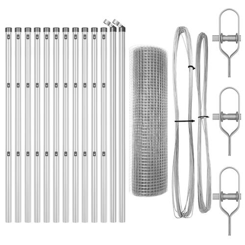 Svejset Tråd Hegnet med 13 Pæle 0,8x25 m Galvaniseret Stål