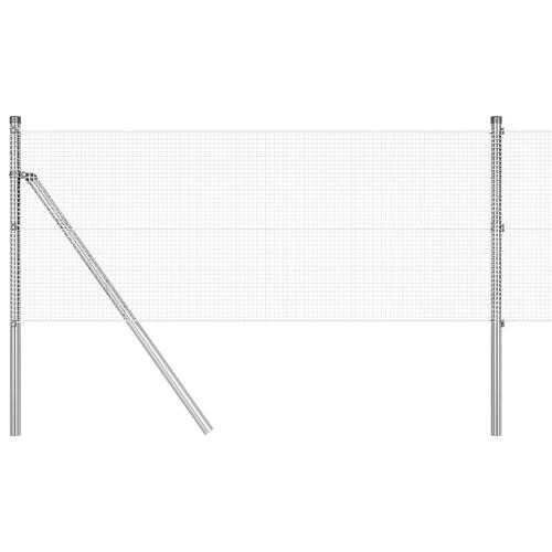 Svejset Tråd Hegnet med 13 Pæle 0,8x25 m Galvaniseret Stål