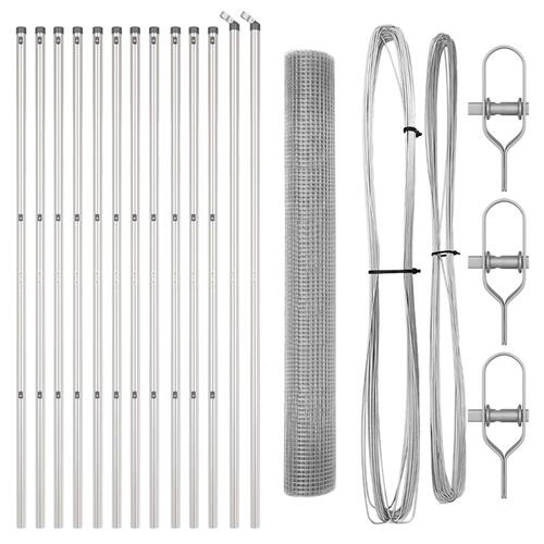 Svejsede Trådhegn med 13 Posts 1.2x25 m Galvaniseret Stål