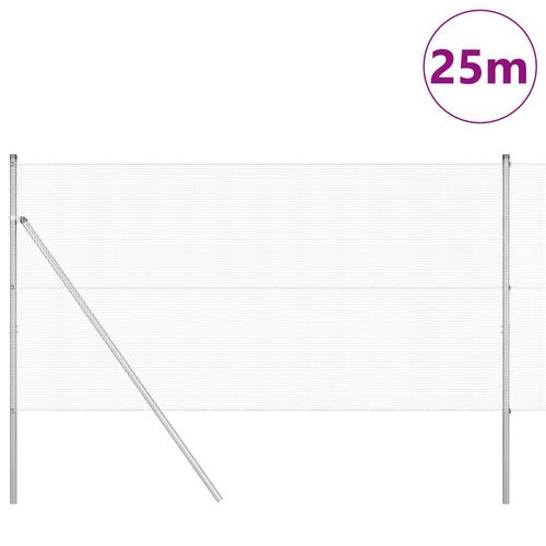 Svejsede Trådhegn med 13 Posts 1.2x25 m Galvaniseret Stål