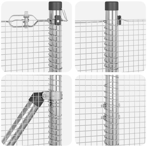 Svejsede Trådhegn med 13 Posts 1.2x25 m Galvaniseret Stål