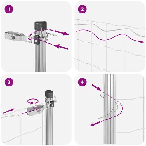 Svejsede Trådhegn med 13 Posts 1.2x25 m Galvaniseret Stål