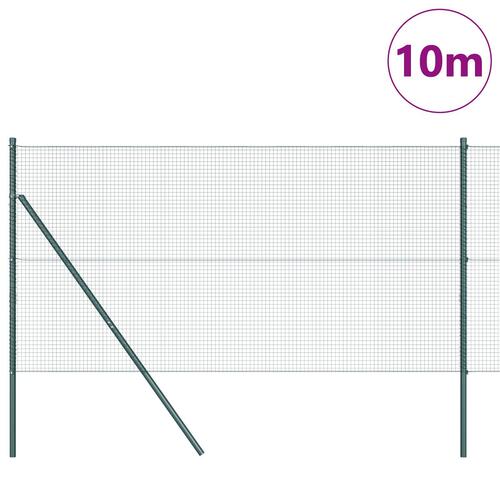 Svejset Trådhegn med 7 Stolper Grøn 1,2x10 m Stål