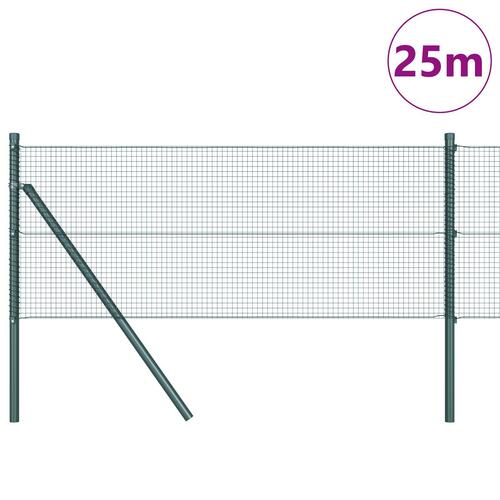 Hegn Stolpe Sæt Sæt af 2 Grøn Metal 25 x 0.5 m Stærk