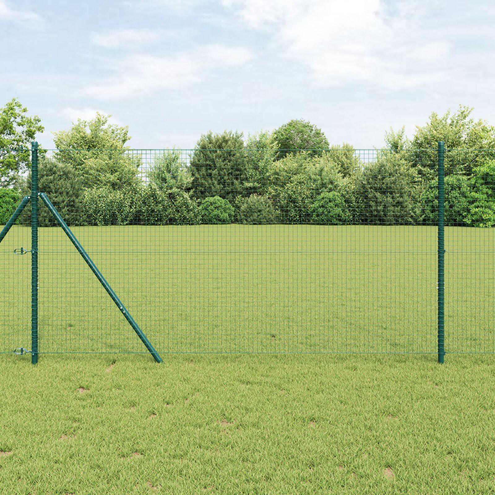 Svejset Wire Hegn med 13 Stolper Grøn 1.2x50 m Stål