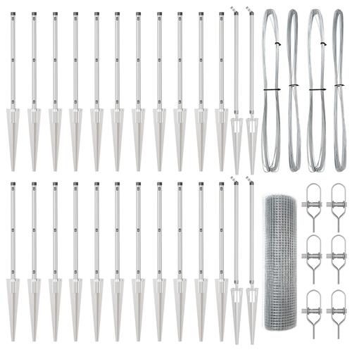 Welded Wire Fence med 13 Spike Posts 0.6x50 m Galvaniseret Stål