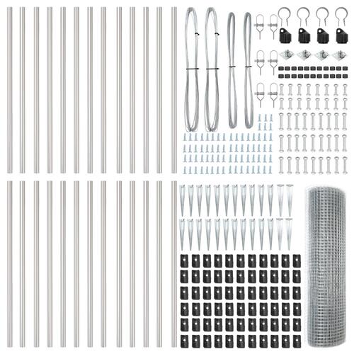 Welded Wire Fence med 13 Spike Posts 0.6x50 m Galvaniseret Stål